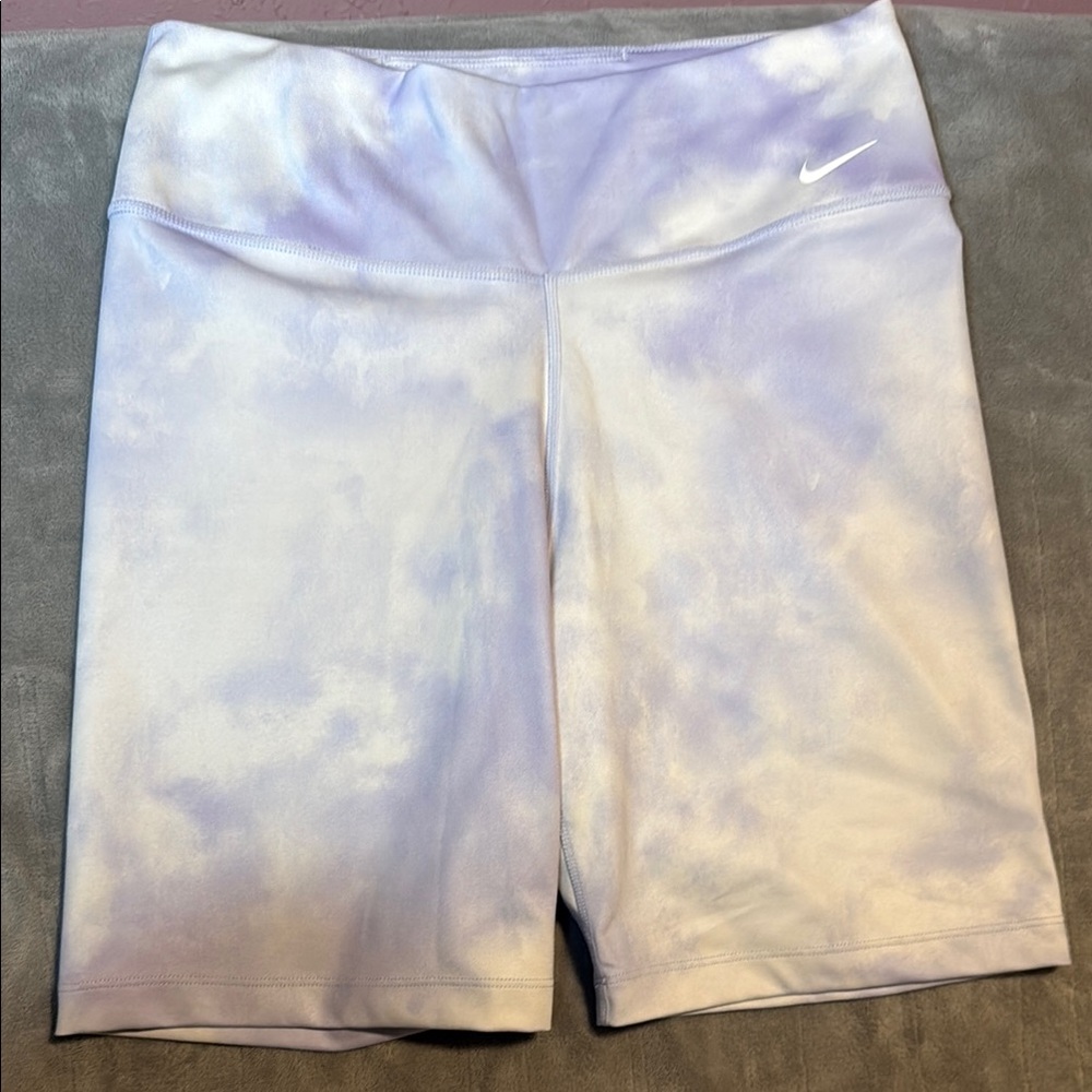 Nike Women's Purple Tie-Dye Dri-Fit Shorts - Size Medium
